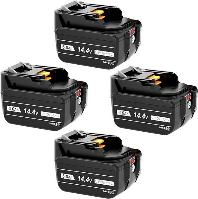 2個セット マキタ 14.4V 大容量 6.0Ah 互換 バッテリー BL1460B